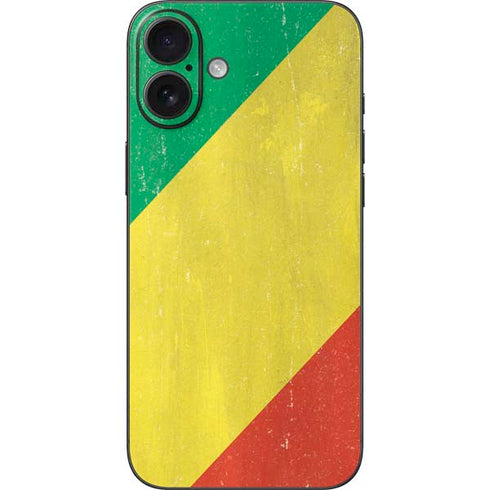 Republic of the Congo Flag Distressed iPhone 16 Plus Skin